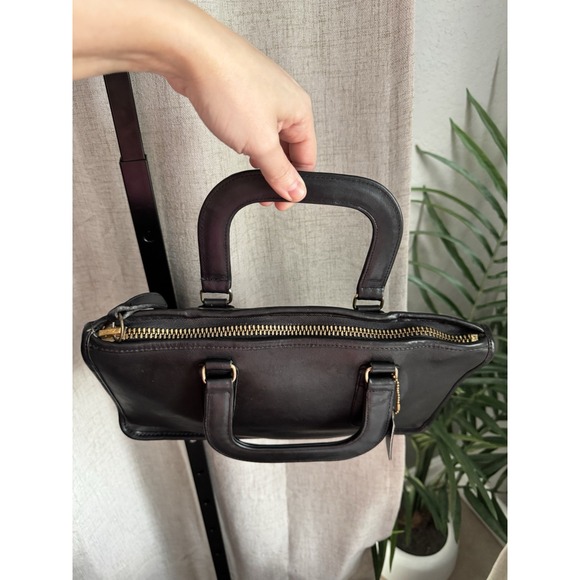 Vtg COACH Bonnie Cashin‎ Slim Satchel Bag Black NYC Talon Zip 9525 Glue In 70's - Picture 7 of 10